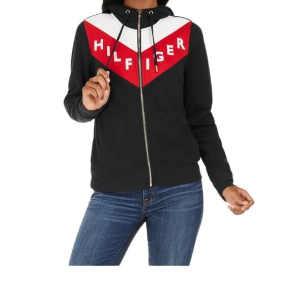Tommy Hilfiger Sport Woman's Y2K Zip Up Hoodie Size L - Picture 2 of 6